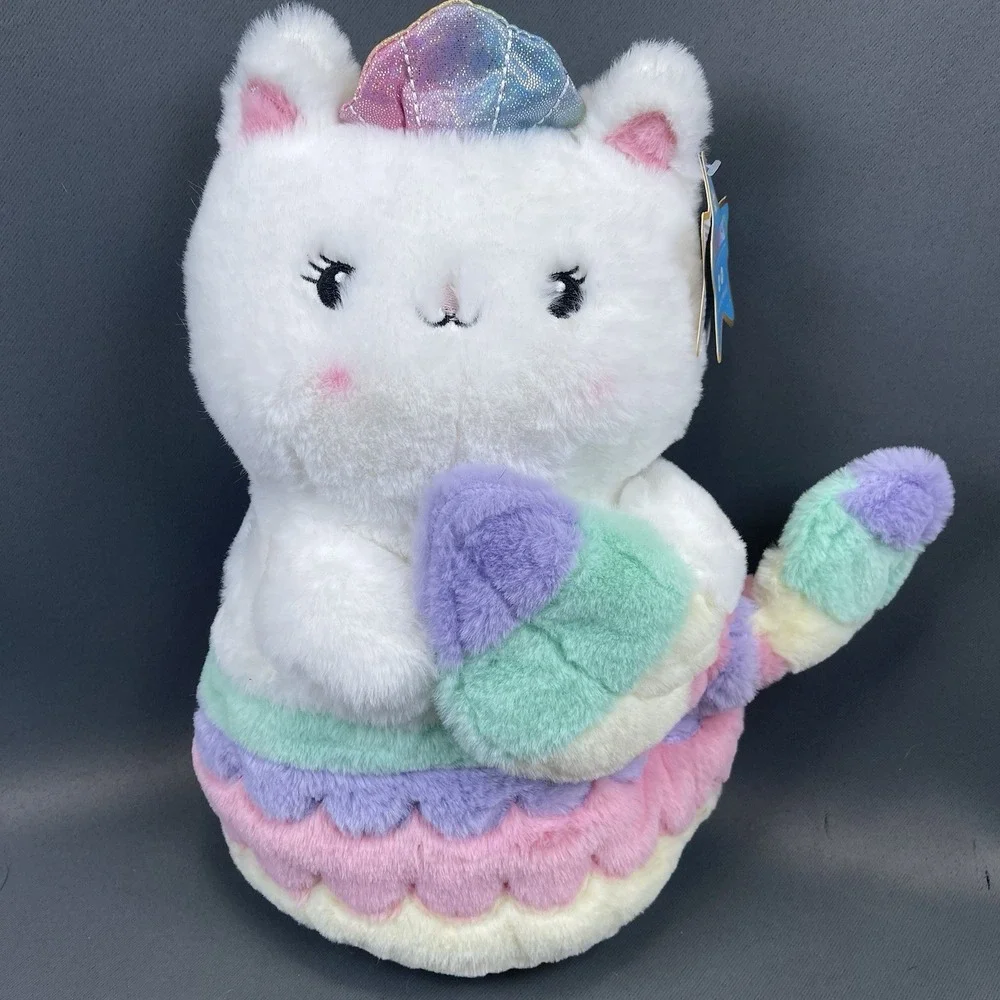 FAO Schwarz Glow Brights Meowmaid Mermaid Cat Plush Lights & Sounds NWT , VIDEO